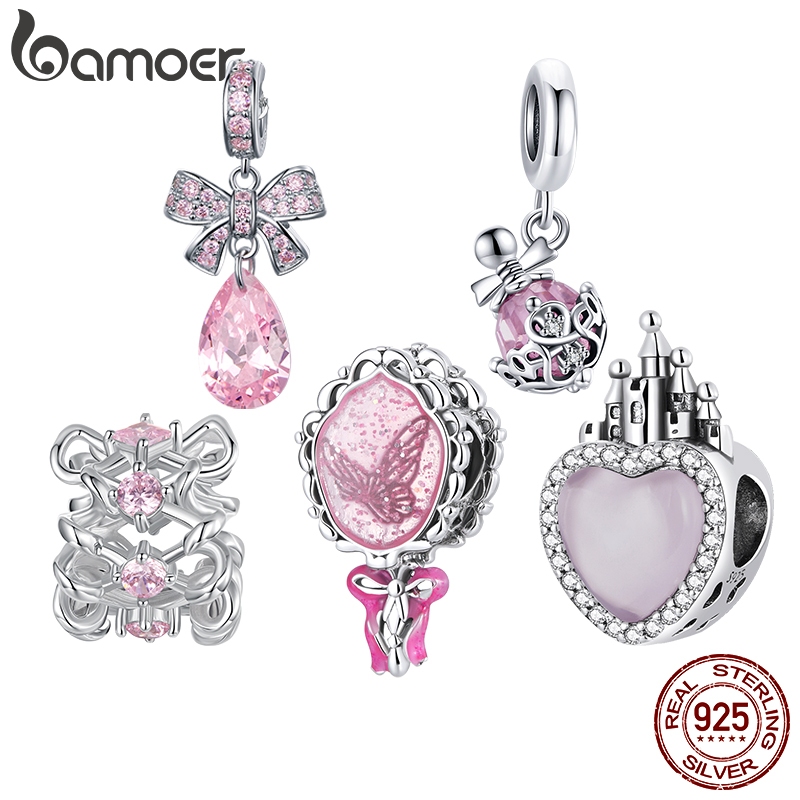 Bamoer 925 Prata Esterlina Encantos Fada Princesa DIY Para Pulseiras Colares SCC22037