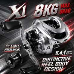 Sougayilang Carretel De Pesca Max 10Kg Relação De Engrenagem 7.2 : 1 Com Alça De Metal Para Água Doce/Salgada