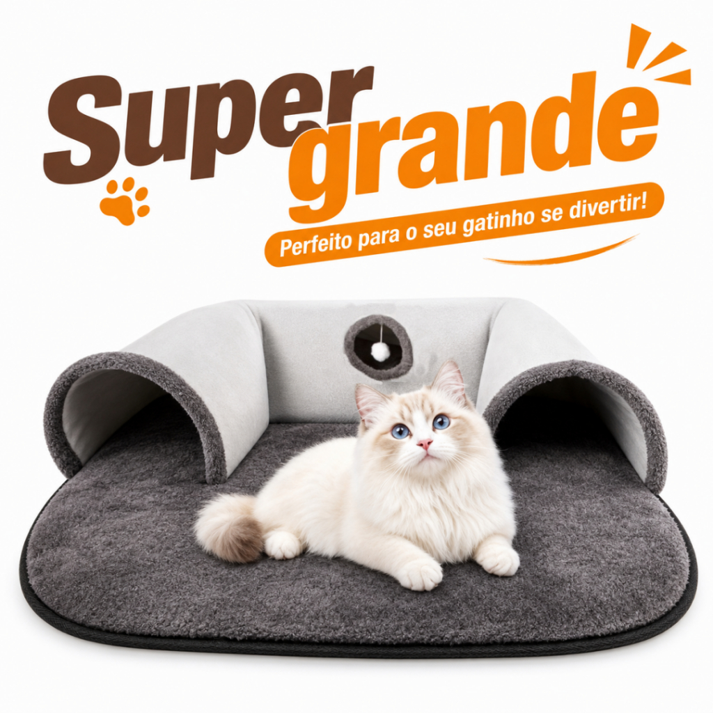 Cama De Gato 2 Em 1 Túnel, Gatinho Removível, Para Gatos De Até 4kg