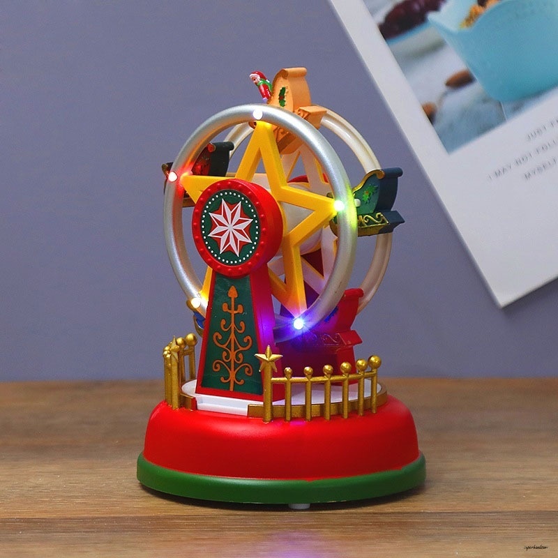 🔥🔥Envio em 24h Novo Carrossel De Música Luminosa Roda Gigante Presente De Natal Ornamento — imagem 2 de 2