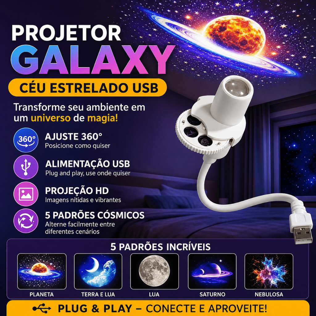 Arvello Projetor Galaxy Alimentado Por USB Multi Planet Patterns Ne Flexível Para Uso Noturno Romântico No Quarto