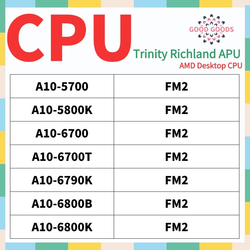 A10-5700 5800K A10-6700 6700T 6790K 6800B 6800K AMD Trinity Richland APU Processador Desktop CPU Soquete FM2 904Pin
