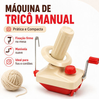Máquina Enroladora Enrolar Fios Linha Lã Tricô Crochê Manual Enrolador de Linha