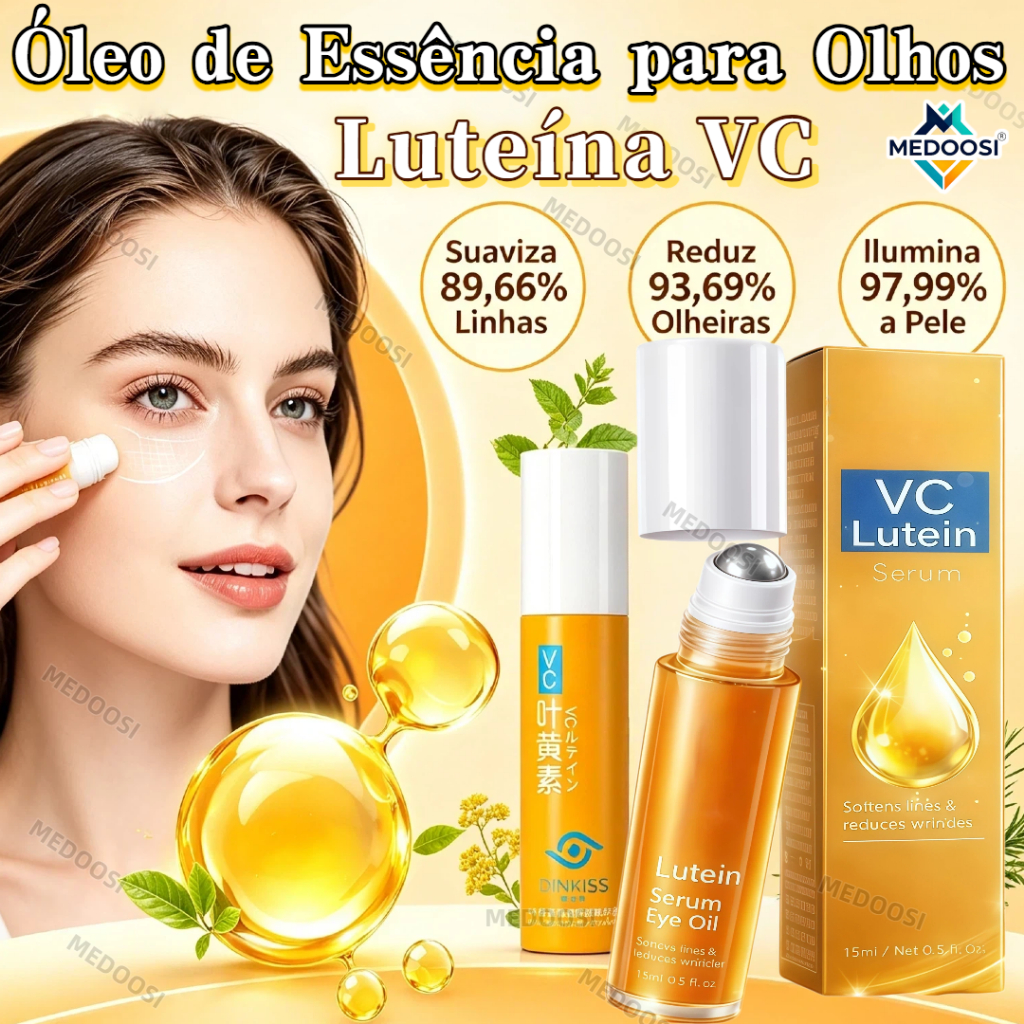 MEDOOSI Óleo de Essência para Olhos com Luteína | Anti-Idade, Remove Olheiras e Aperta a Pele ao Redor dos Olhos