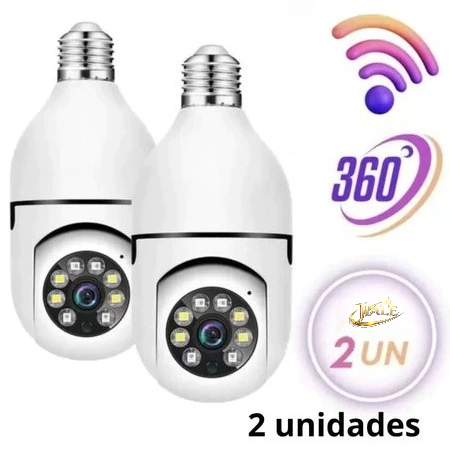 Kit 2 Câmera De Segurança Luz IR Impermeável 360 ° Interna Com Visão Noturna HD