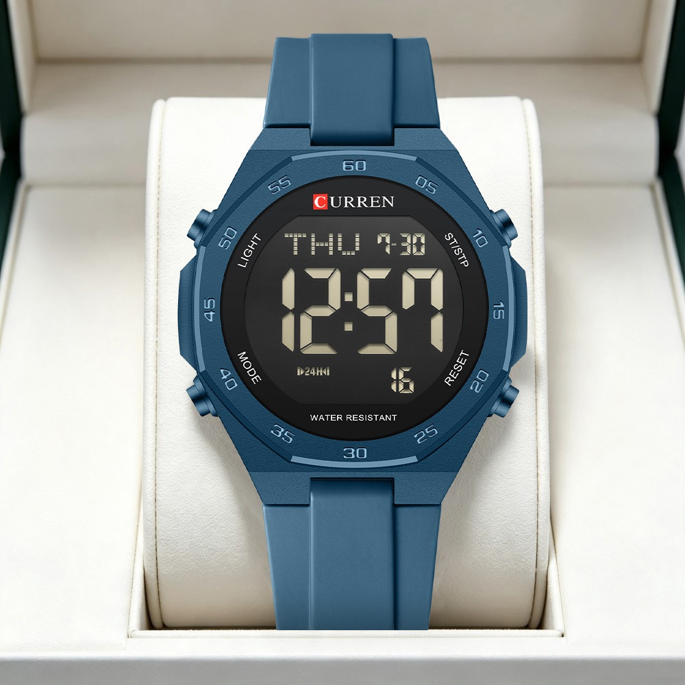 Novo CURREN Relógio Digital Masculino Marca Genuína Display Alarme Luminoso Mãos Dia Data Função De Contagem Regressiva
