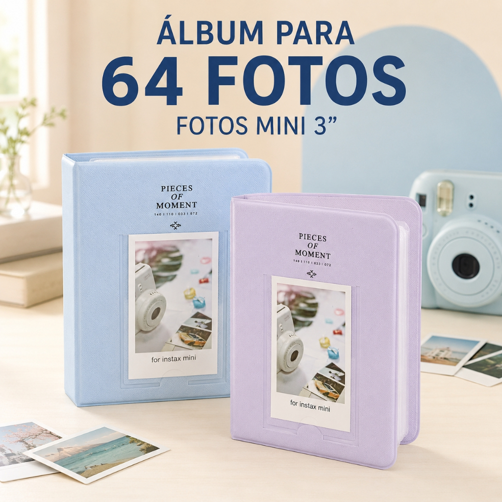 Álbum De Fotos Para Instax 8 9 11 12 Mini Evo 64 Fotos para Armazenamento de Fotos, Cartões Postais