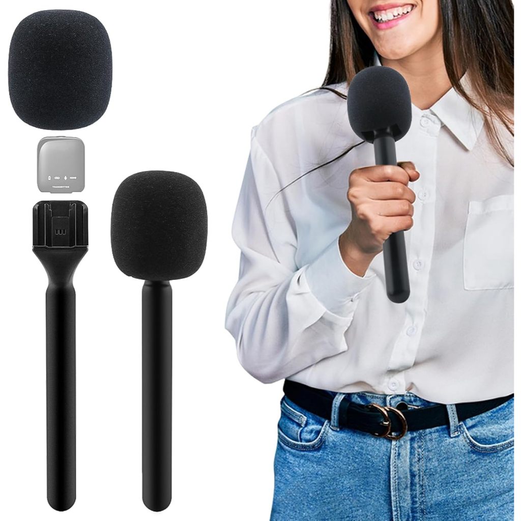 Adequado para vários microfones de lapela sem fio entrevista portátil vara repórter