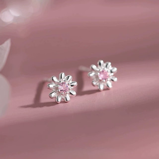 925 Brincos de prata esterlina Brincos de prata esterlina Moda Temperamento Flor Rosa Micro-Inlaid Brincos Diamante Rosa Feminino Moda Simples Moda Leve Luxo Alta Flor Petal Design Brincos Estudantis Brincos Exclusivos Brincos Doce Dia dos Namorados CE051