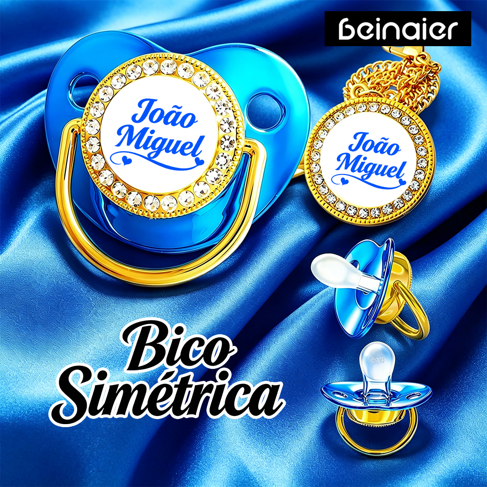 Kit Chupeta de Bebê Com Letra Inicial Bico Simétrica,0 a 18 meses,BPA Free — imagem 2 de 2