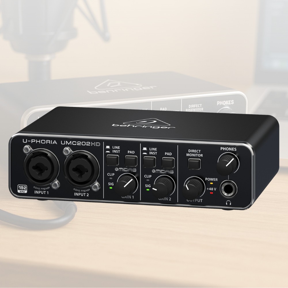 Interface De Áudio Behringer UMC202HD – Profissional , USB