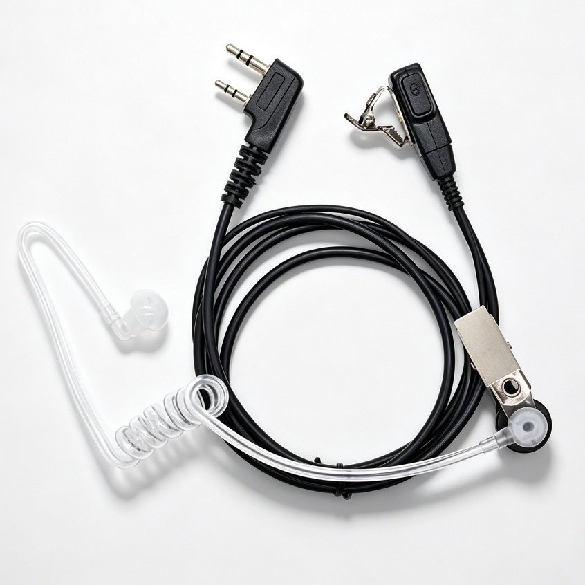Fone COM Ptt de lapela para radio ht Gp78 Elite Baofeng Uv5r Luiton de tubo Acústico transparente