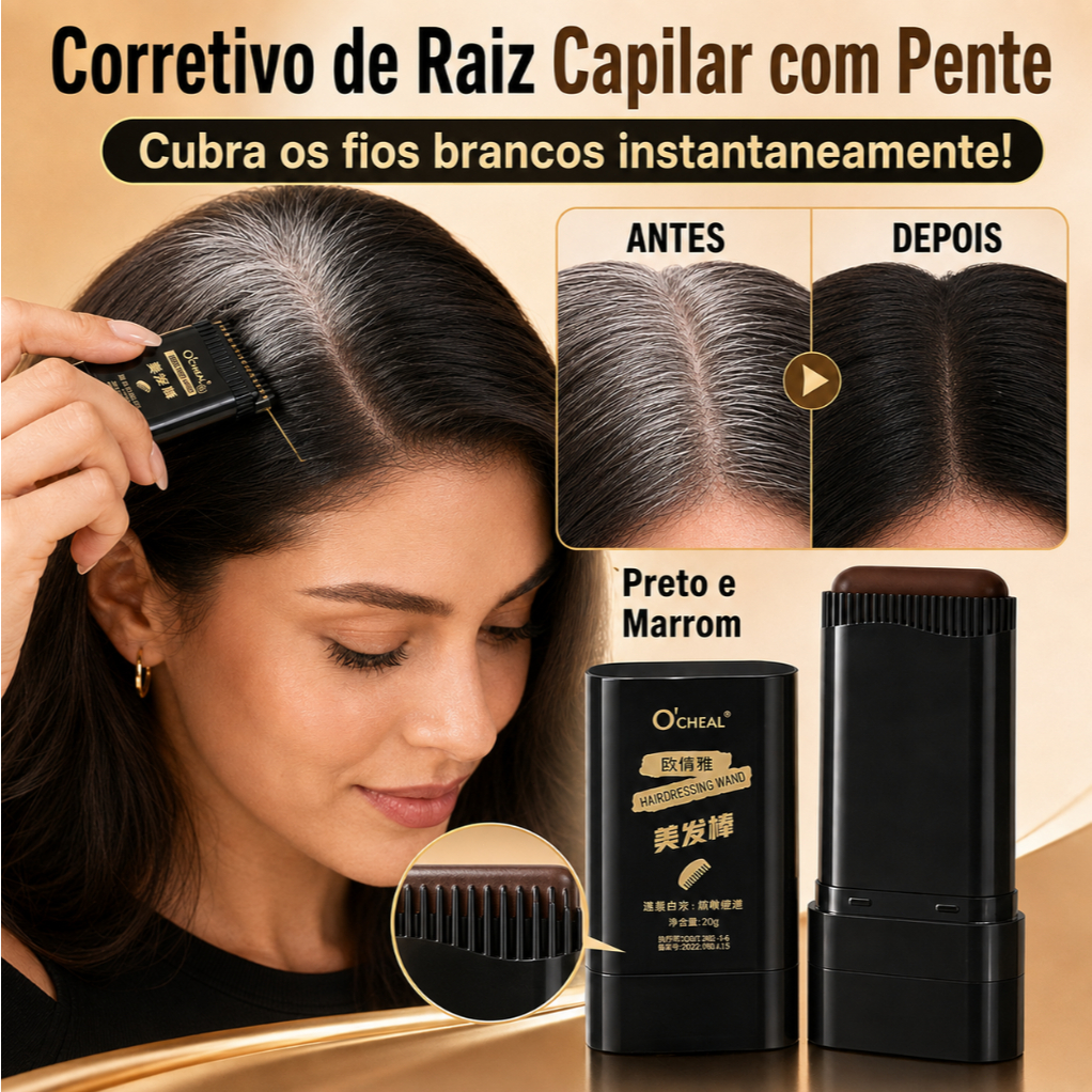 astão De Cabelo À Prova D'água E De Suor , Sem Manchas Desbotamento , Cobre Cabelos Grisalhos , Pente Dentado Natural