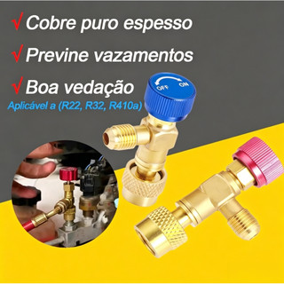 Kit 2 Peças R410A R22 Ferramenta De Refrigeração Ar Condicionado Adaptador De Válvula 1/4x1/4 1/4x5/16