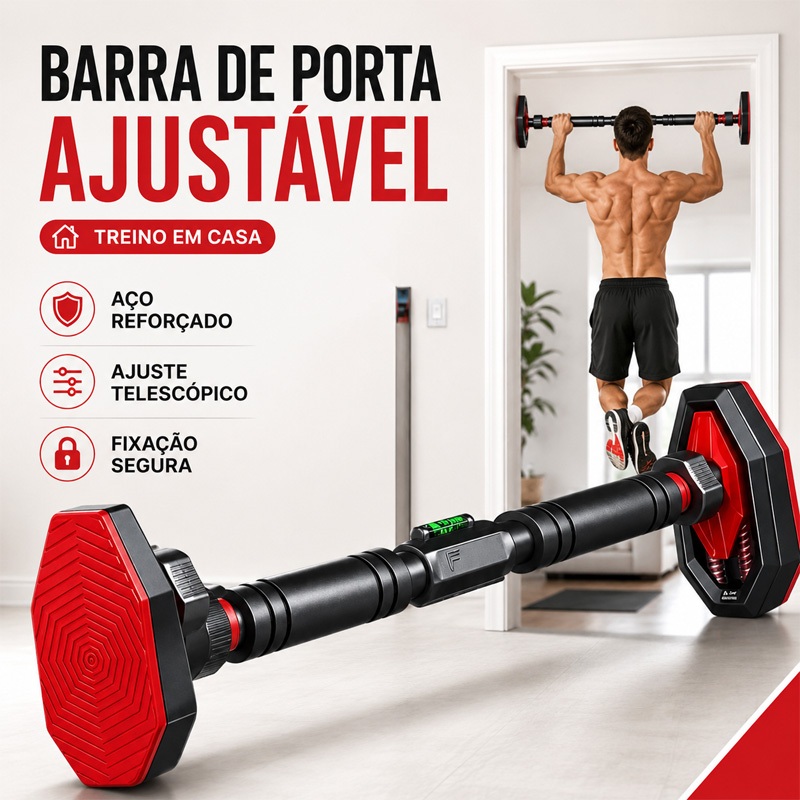 Barra Fixa Porta Exercício Calistenia Treino Musculação Crossfit Profissional Com Nível