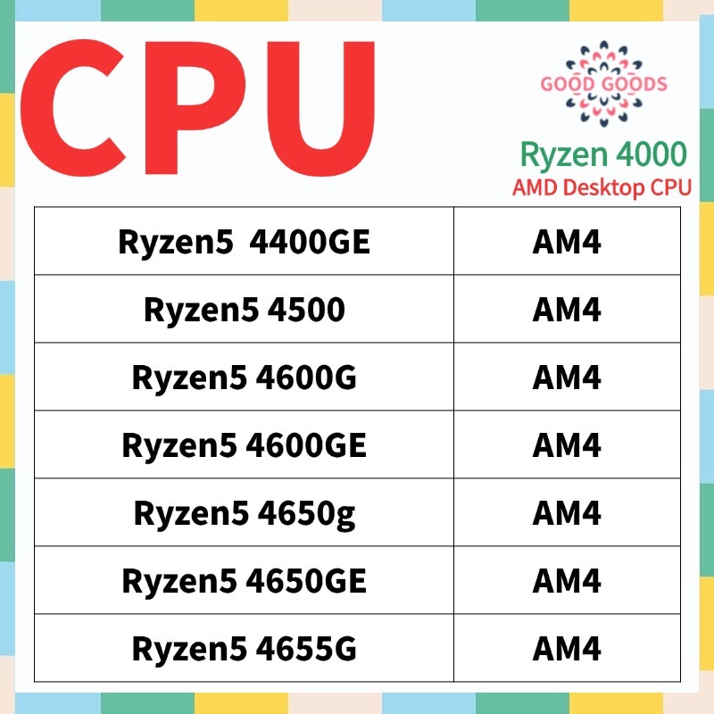 Ryzen5 4400G 4500 4600G 4600GE 4650g 4650GE 4655G AMD Ryzen 4000 Processador Desktop CPU Soquete AM4 1331Pin