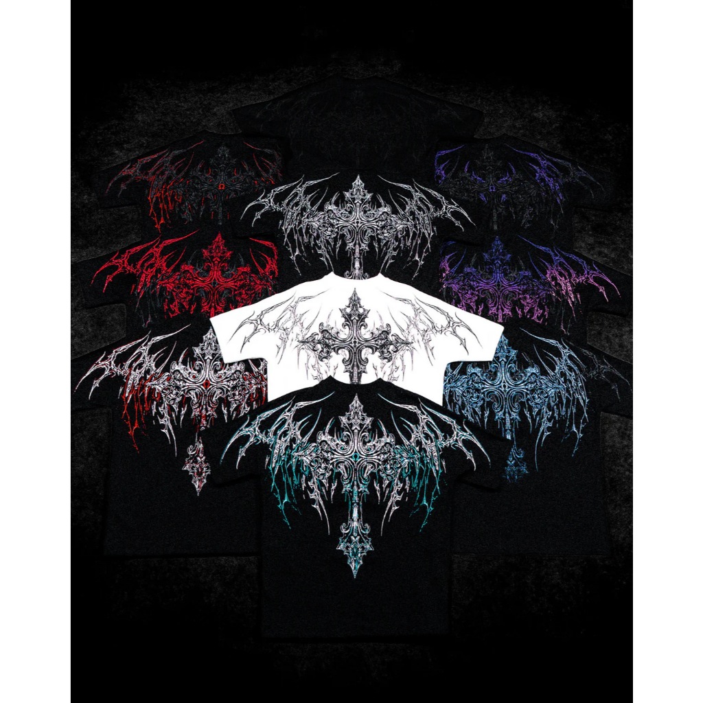Camiseta Masculina Oversized Breathedivinity , Estilo Escuro Americano Streetwear Algodão Estampado Manga Curta Para Esp