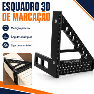 Esquadro de Alumínio Reforçado para Carpintaria - Precisão Profissional