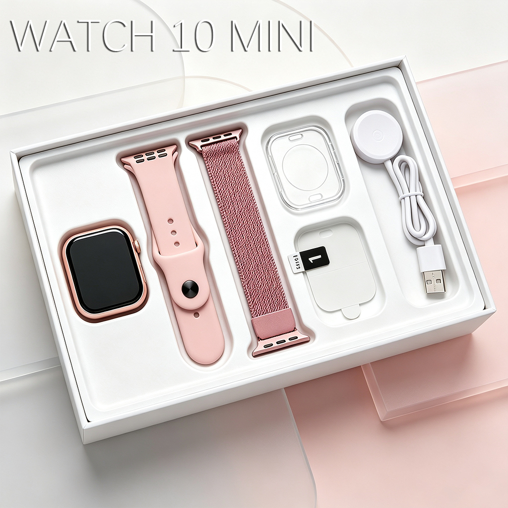 Lançamento Smartwatch S10 Mini Unissex com Chamada Bluetooth Pressão Arterial Esportivo Compatível com iOS e Android
