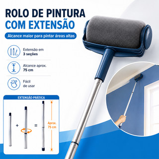 Rolo de Pintura Inteligente com Reservatorio Recarregavel Antigota para Parede e Muro