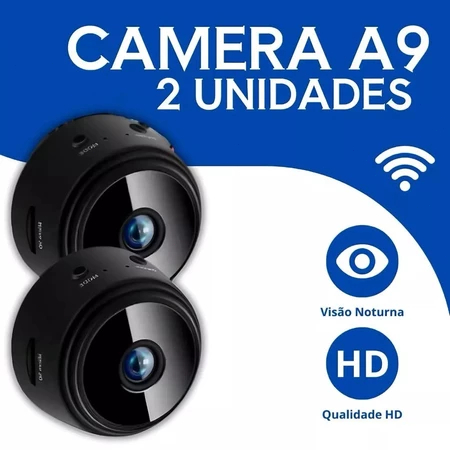 Kit 02 Câmeras A9 HD Visão Noturna Câmera Wifi 1080P Vigilância E Segurança Sem Fio