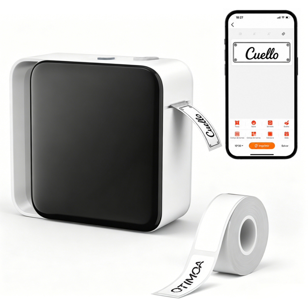 Impressora de Etiquetas Térmica Y12 Portátil Bluetooth + 1 Rolo Envio local