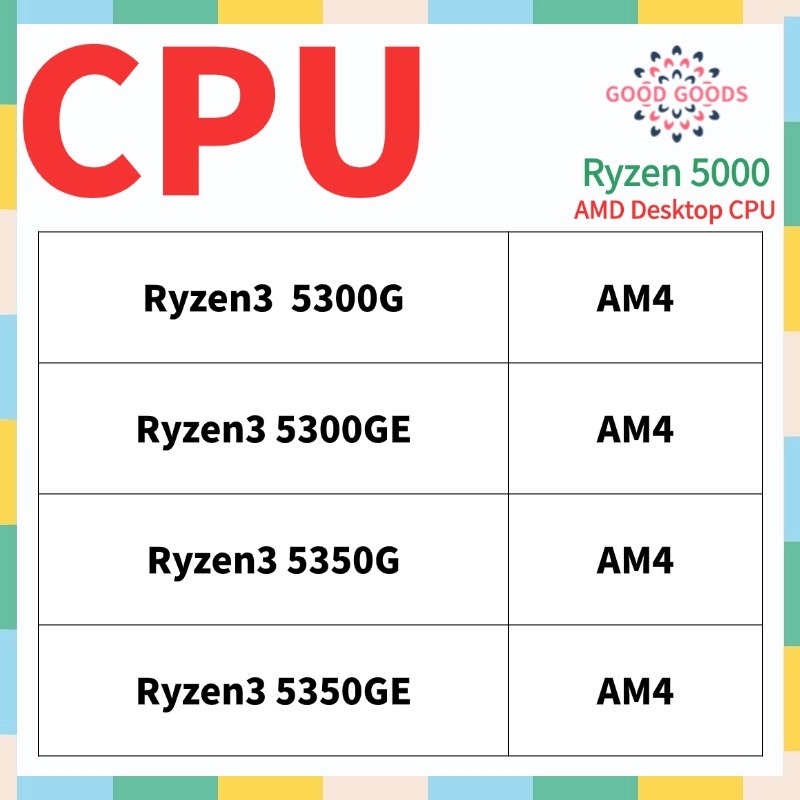 Ryzen3 5300G 5300GE 5350G 5350GE AMD Ryzen 5000 Processador Desktop CPU Soquete AM4 1331Pin