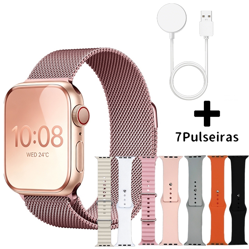 Kit De Relógio Inteligente 7 Em 1 , Chamadas Bluetooth Masculinas E Femininas , Papéis De Parede Personalizados Smartwat
