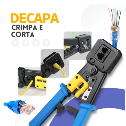 Crimpador Rj45 Rj12 Rj11 Ethernet Cabo Rede Conector Vazado