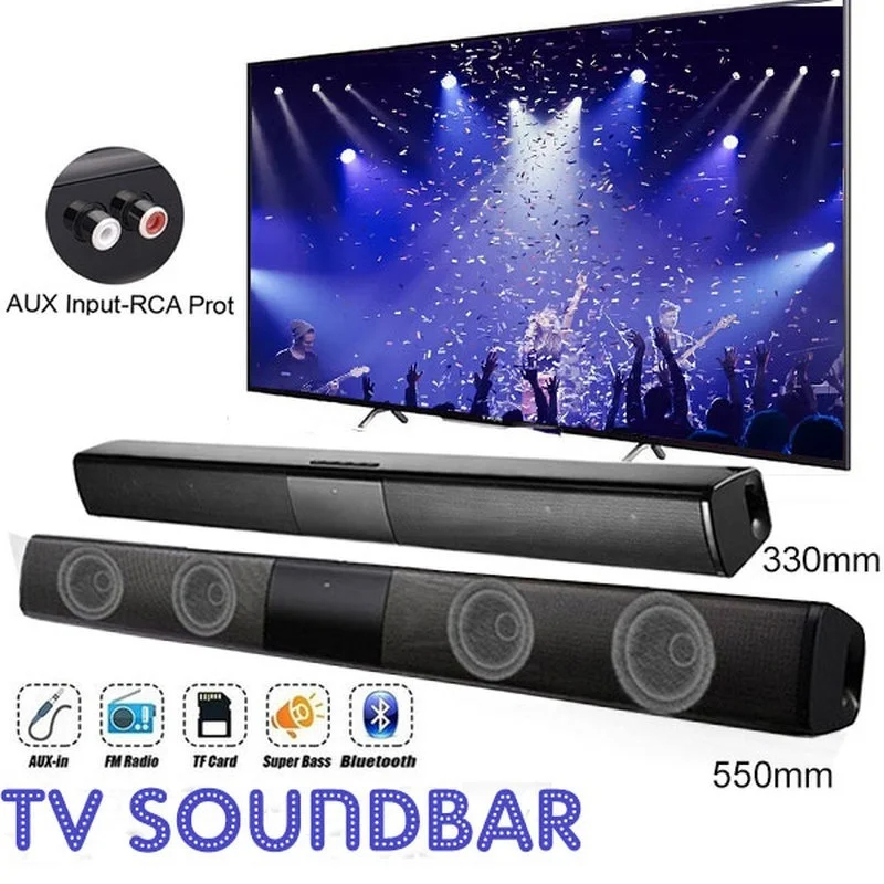 Alto-Falante Sem Fio Bluetooth BS28B Barra De Som Coluna Música Para TV Computador Home Theater Sistema Estéreo Soundbar
