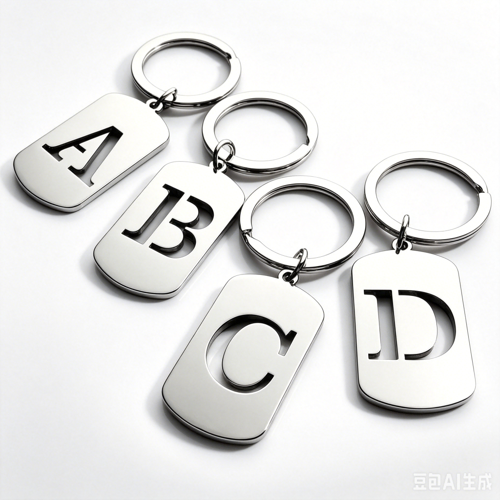 Chaveiro de aço inoxidável com 26 letras em inglês, acessórios simples para mochila de carro