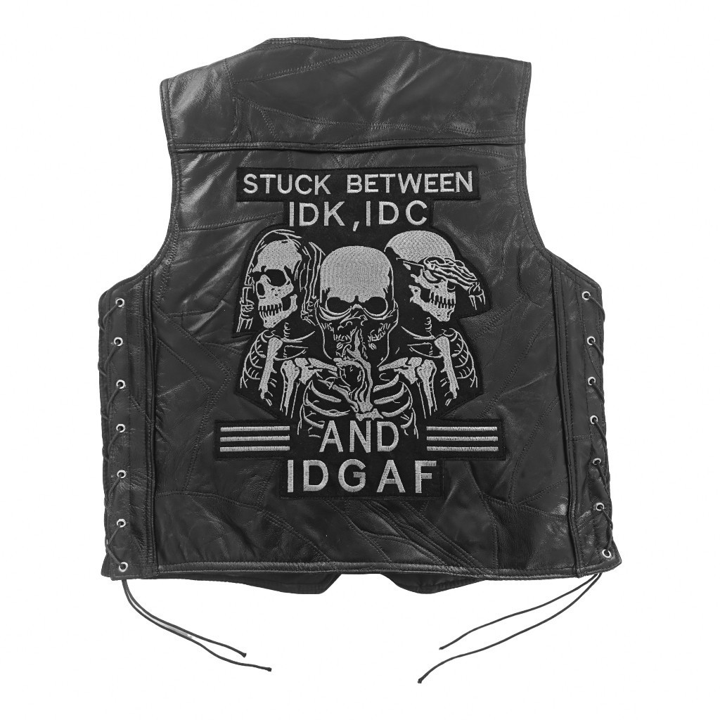 Harley Motocicleta Equitação Colete De Couro Masculino Bordado Emblema Rua casual Jaqueta
