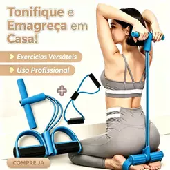 Kit 2 Peças Elástico Extensor Fitness – Exercícios em Casa, Abdômen, Pernas, Braços, Treino Completo