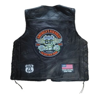 Quatro Estações s-5xl Harley Motocicleta Equitação Colete De Couro Masculino Bordado Crachá Rua casual Jaqueta