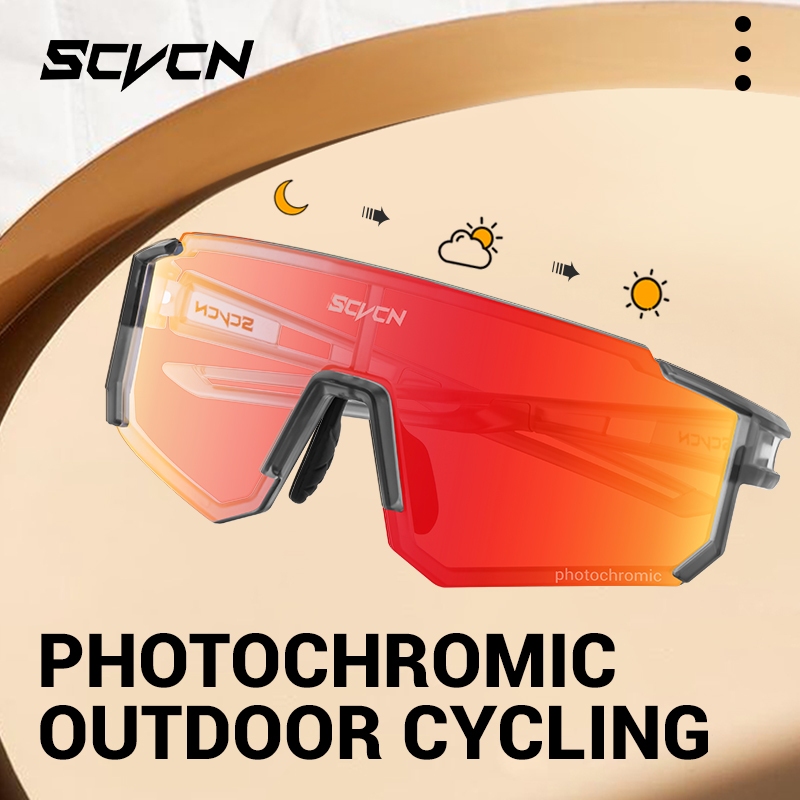 Óculos De Sol Fotocromáticos Para Ciclismo SCVCN UV400 Esportes Ao Ar Livre Homens Mulheres Bicicleta