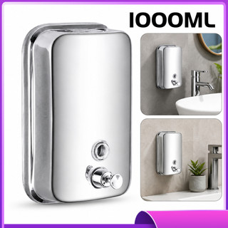 Dispenser Saboneteira Líquida Inox 304 1000ml Parede Banheiro Cozinha Aço Resistente