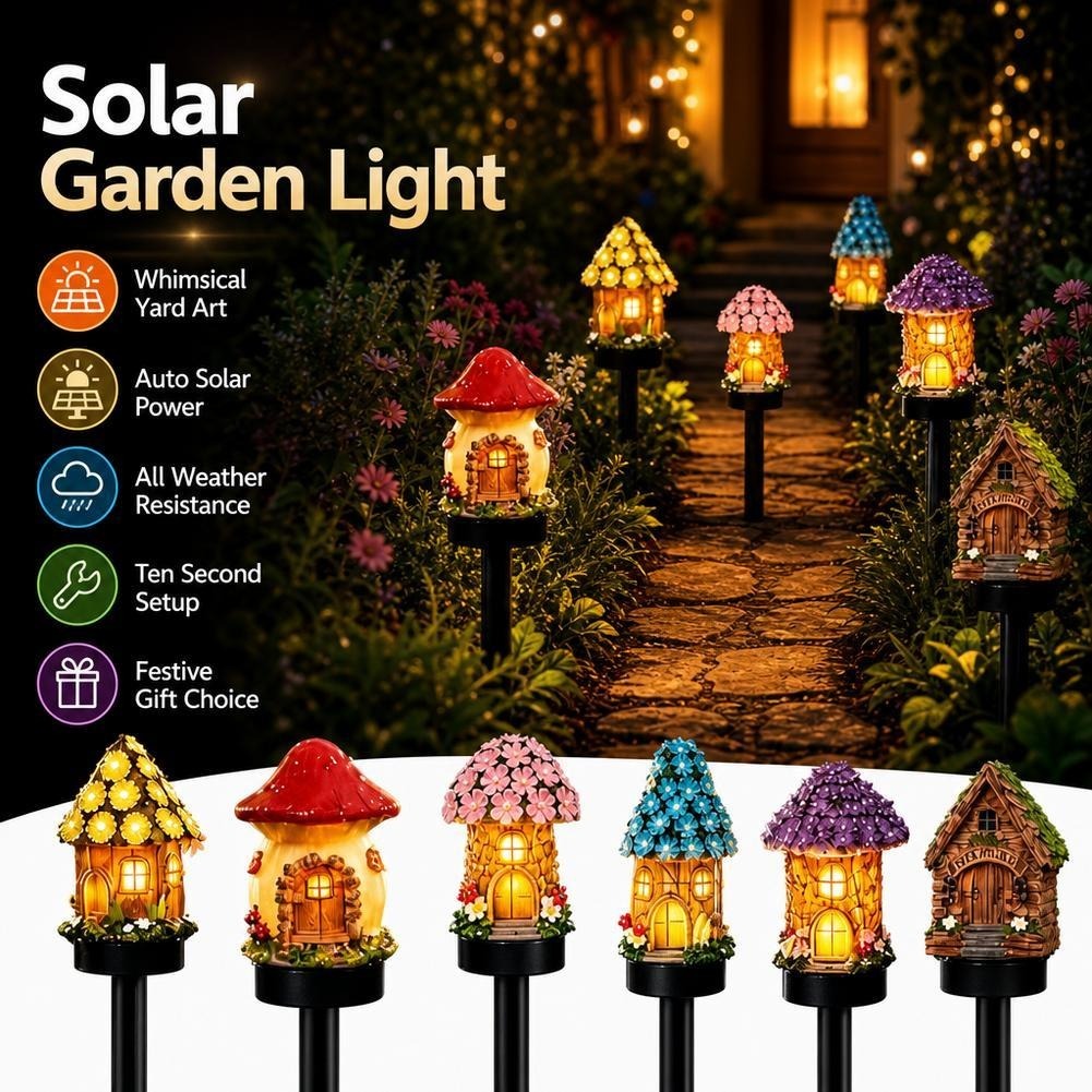 Lâmpada Solar De Cogumelo Para Decoração De Jardim Ao Ar Livre Luz LED Pátio Varanda