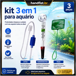 Kit Sifão para Limpeza - Termometro de Vidro com Ventosa e Rede