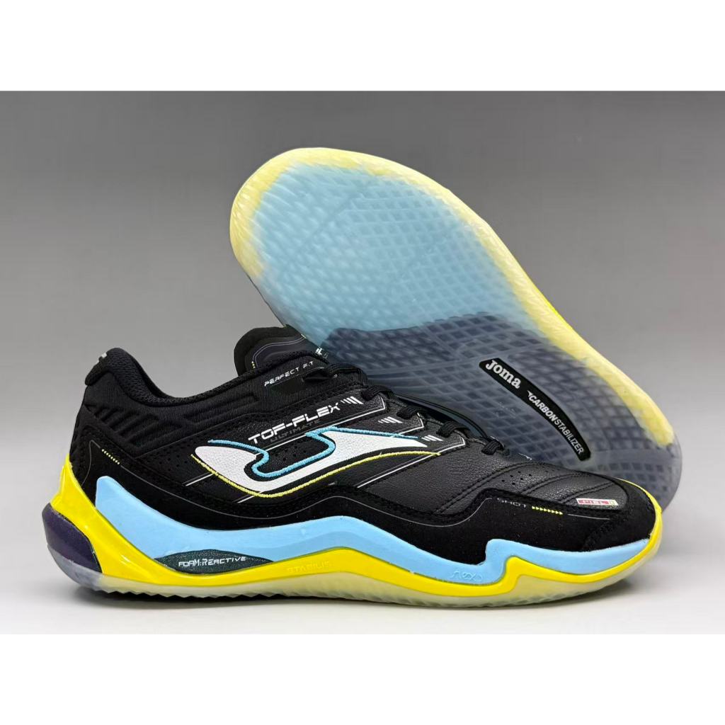 Sapatos De Futsal De Couro Masculino Top Flex Rebound IC Tênis Interno Branco Preto