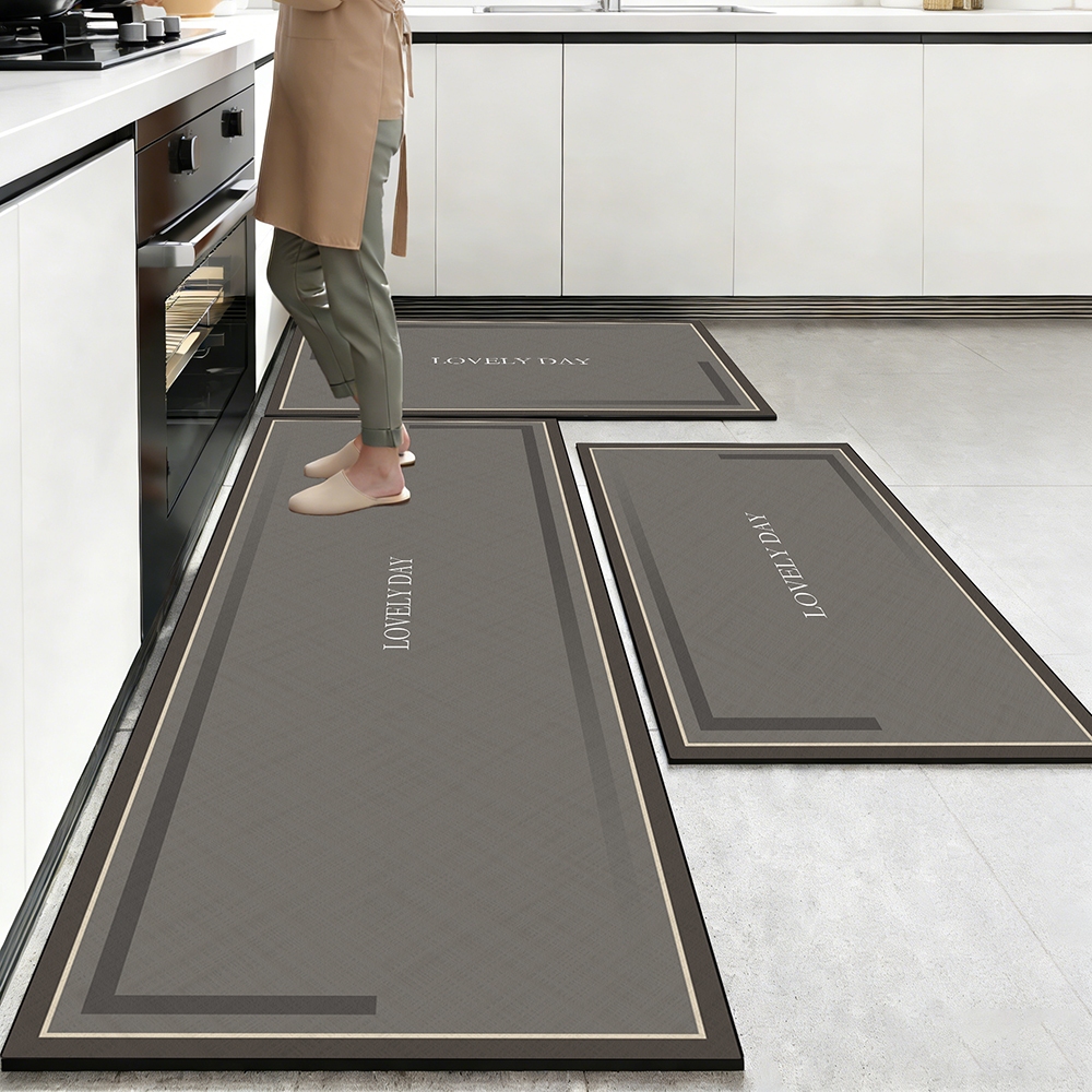 Kit 3 Tapetes de Cozinha Tamanho Grande - Borracha Antiderrapante, Super Absorvente e Fácil de Limpar 160x50+80x50+80x50