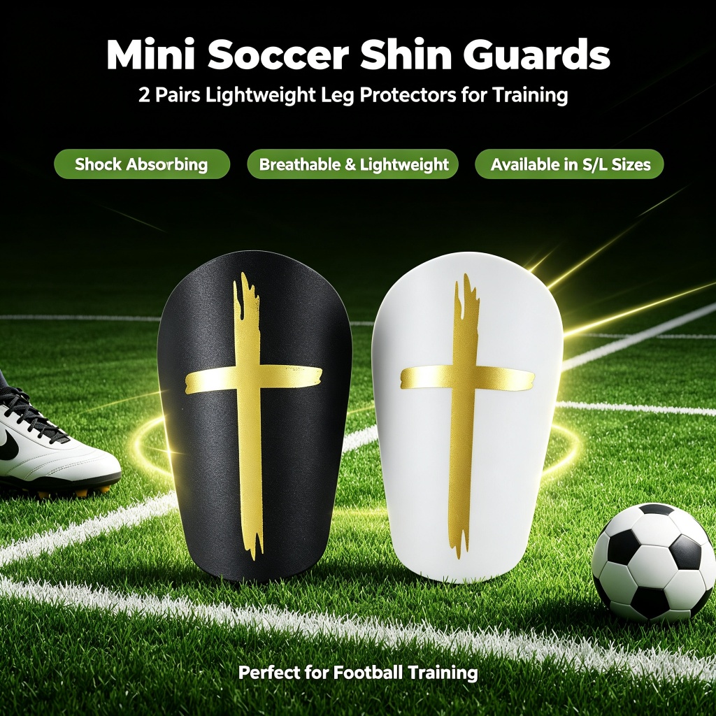 Mais Vendido Leve 1 Par Protetor de Canela Mini Futebol Resistente Absorve Impacto Portátil para Treino de Futebol