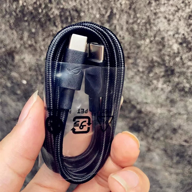 Original Para ASUS ROG 65W 1.2 Metros USB-C Cabo Trançado 9 8 7 6 9FE 9Pro PD Carregamento Rápido Linha Universal De Tra