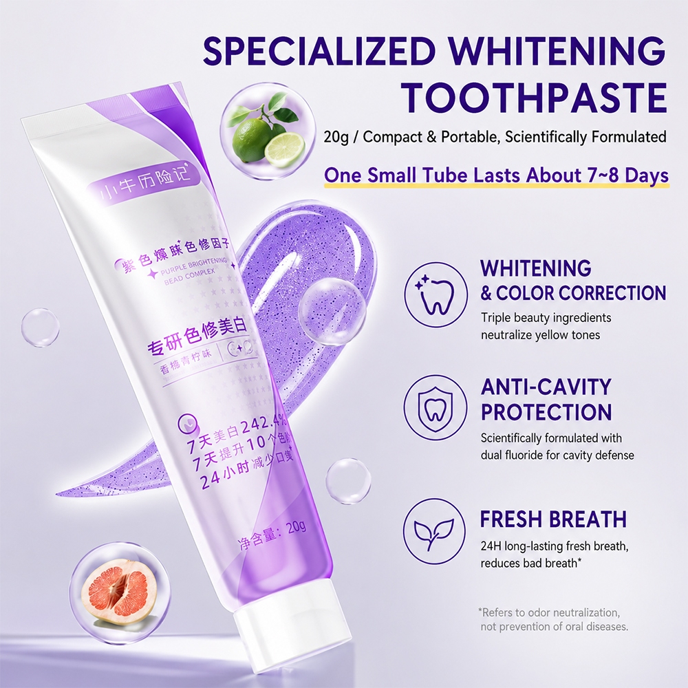 Kit De Viagem Dental Portátil 3 Em 1 | Conjunto De Escova De Dentes + Pasta De Dente + Interdental Para Viagens Casa Adu — imagem 2 de 2