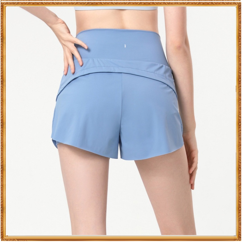 Lulu yoga shorts Esportivos anti Luz design De Duas Peças De Corrida Lazer Calças De fitness 9010