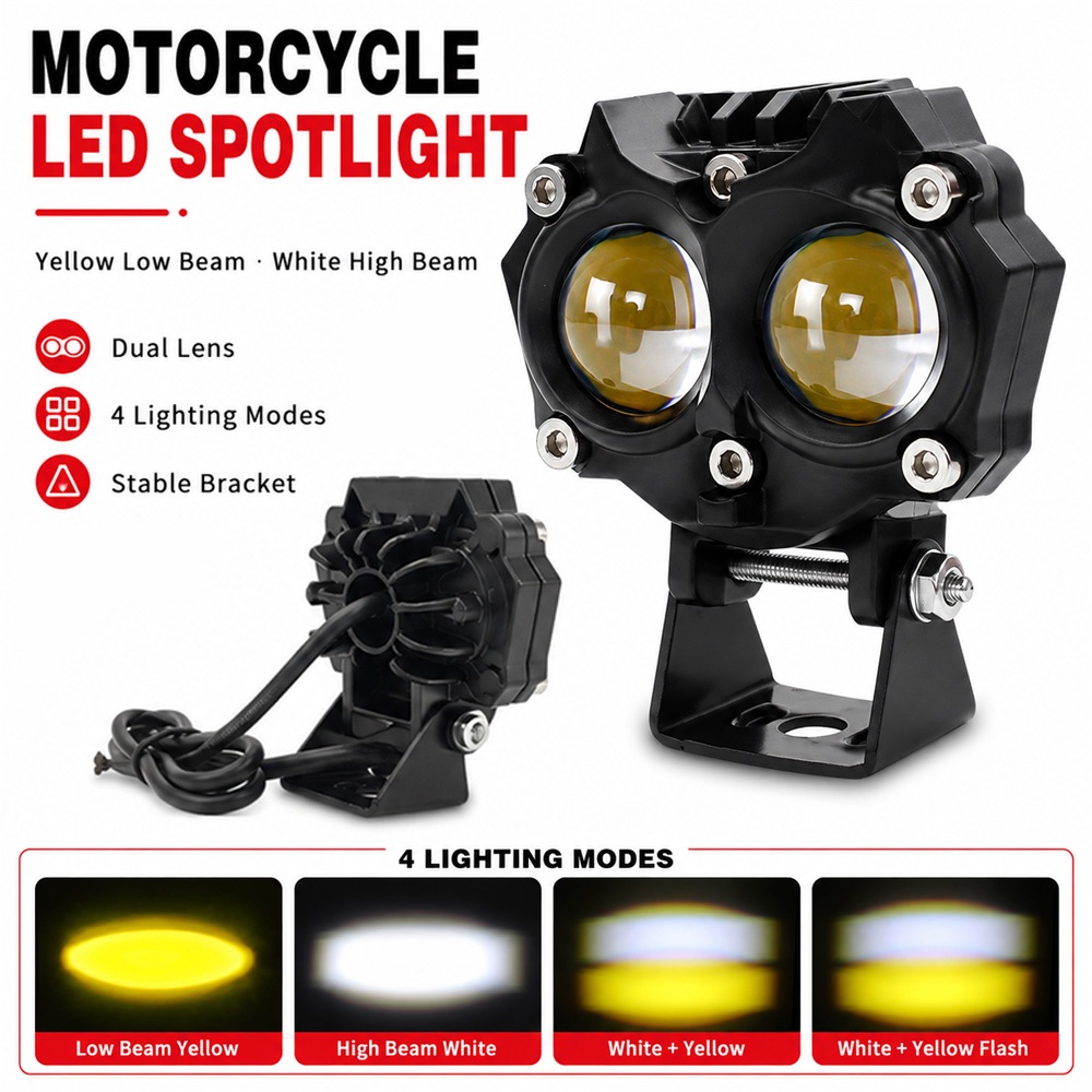 BULLVISION 1 Pc Farol De Motocicleta À Prova D'água Pequeno Holofote mini Interruptor De Feixe Mergulhado Para Condução 