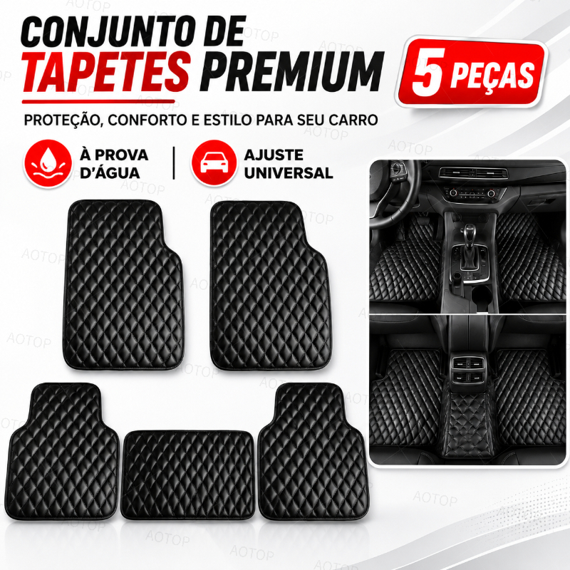 Conjunto De Tapete De Luxo , 5 Peças , À Prova D'água , Ajuste Universal , Proteção De Tapetes De Carro Com Forro De Bor