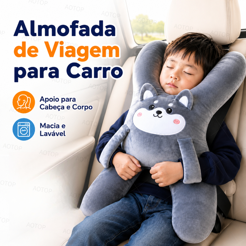 Almofadas Para Carro Infantil H com o passador de cinto de segurança