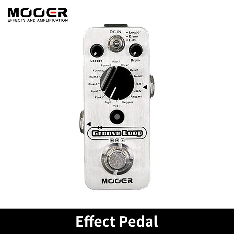 MOOER Groove Loop Pedais De Guitarra Máquina Tambor Looper Pedal 3 Modos Max 20min Tempo Gravação Tap Processador Efeito