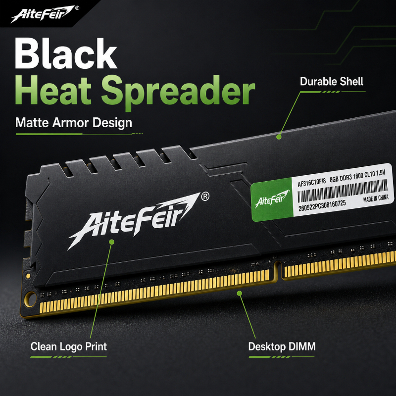 AiteFeir DDR3 Desktop RAM 8GB 1600MHz PC3-12800 DIMM 1.5V Com Módulo De Memória De Mesa Do Dissipador De Calor Para Inte