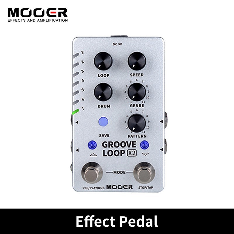 Mooer Groove Loop X2 Stereo Looper Com 14 Slots Para Salvar Pedal De Máquina De Tambor 121 Diferente Capacidade De 10 Mi